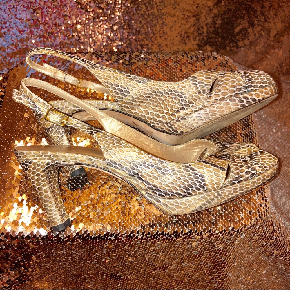 Gorgeous Stuart Weitzman Python Peep Toe Heels - image 1